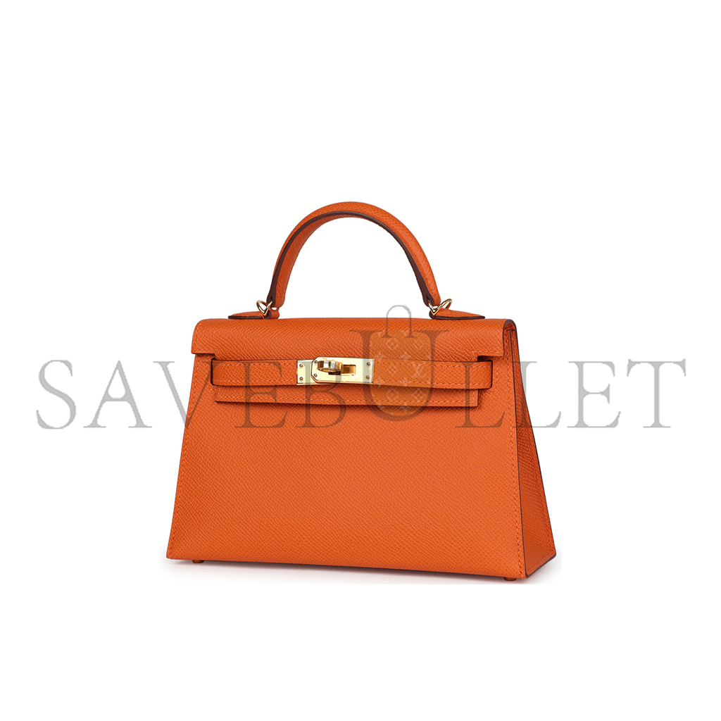 HERMES MASTER MINI KELLY SELLIER 20 ORANGE (22*14*7cm) 